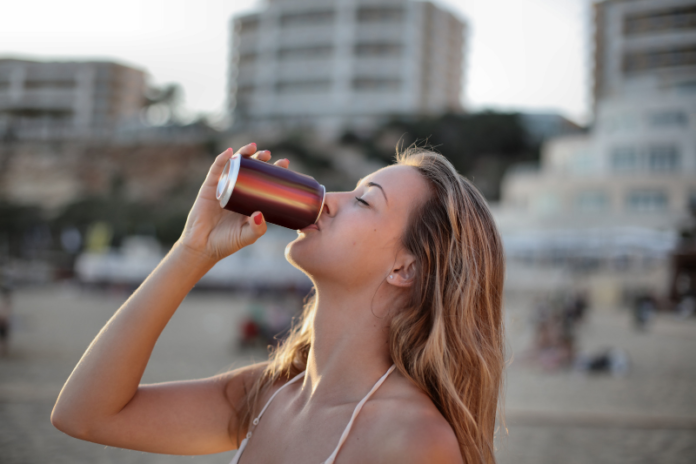 A women is drinking