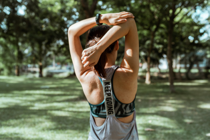 A girl with back muscles