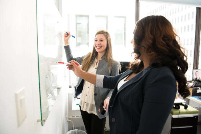 A girl is wearing fashion trending office Wear