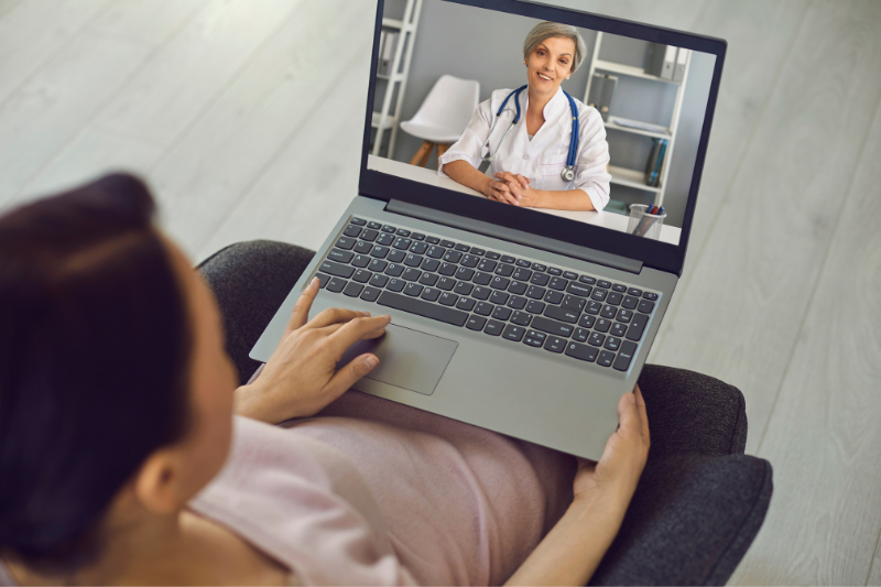 A women taking online doctor consultation