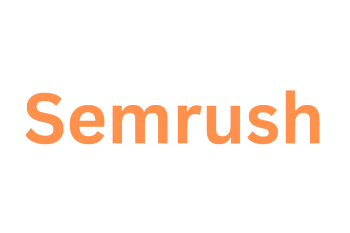 Semrush written on white background