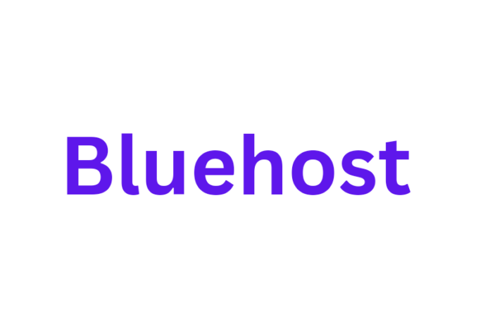 Bluehost written on white background