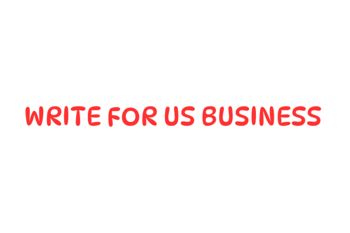 A text, write for us business, written on white background