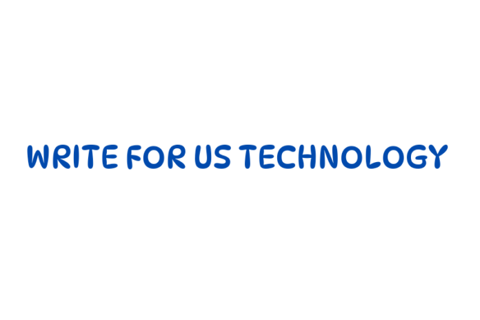 A text, Write for us Technology, written on white background