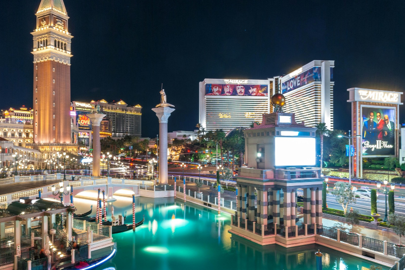 A night view of las vegas 