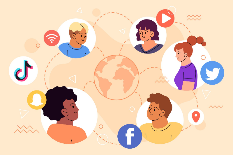 People are connecting with various social media platforms around the world